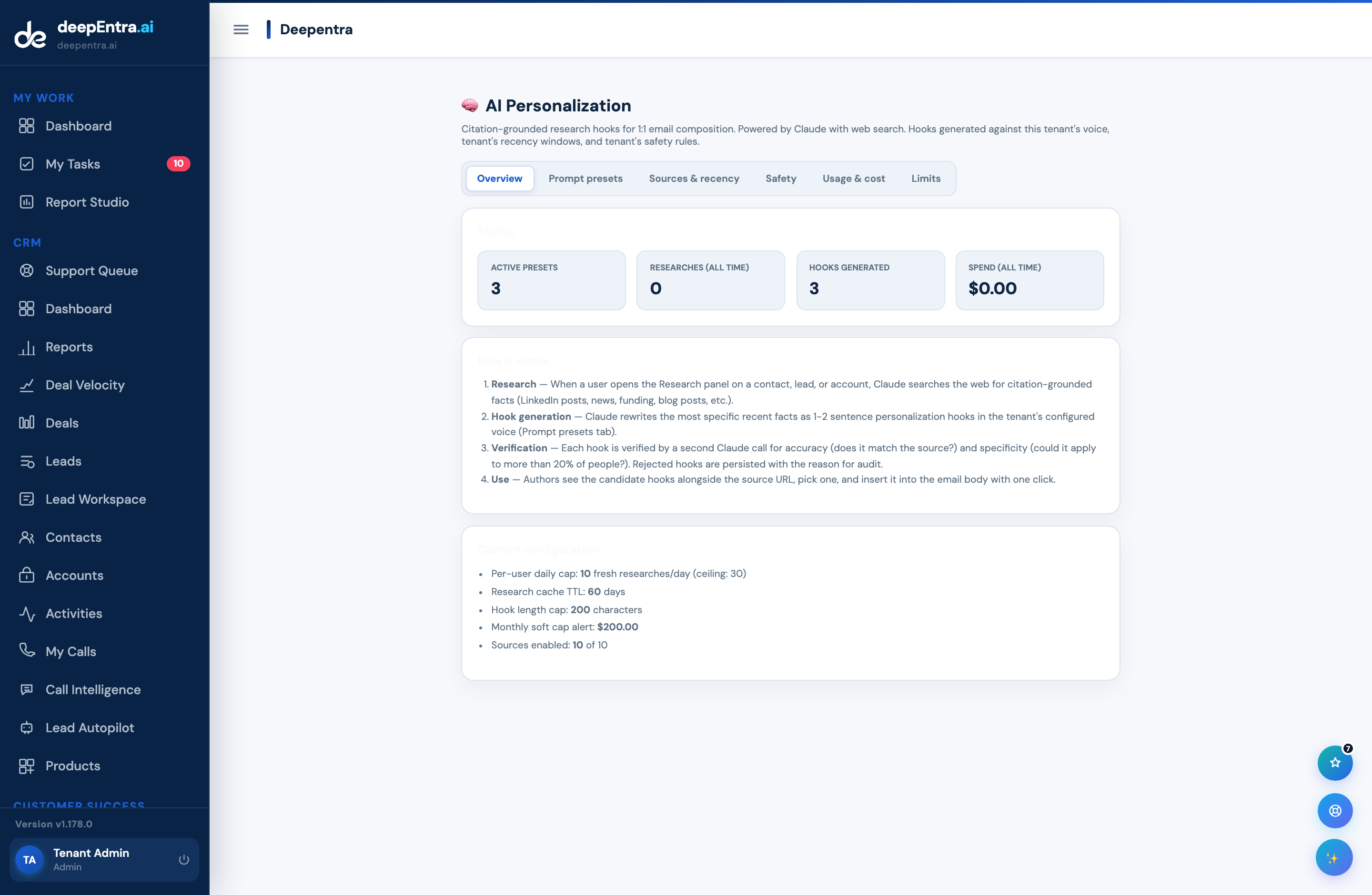 AI Personalization — citation-grounded research hooks for 1:1 email